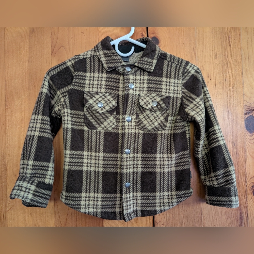 Eddie Bauer Brown and Tan Plaid Kids Button-Down Shirt